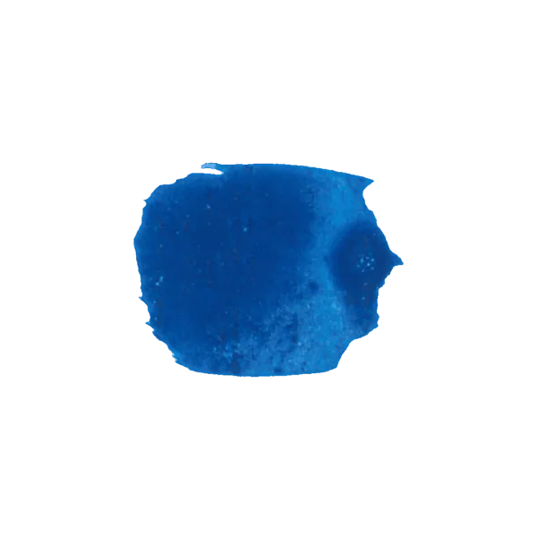 Pittura laccata Bleu Cemento, finitura liscia e lucida.