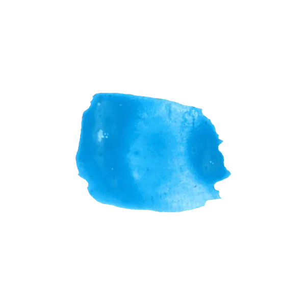 Campione di pigmento laccato Bleu Ercolano in tonalità vibrante.