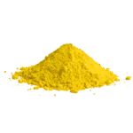 Polvere di pigmento giallo limone per vernici e decorazioni.
