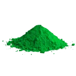 Polvere di pigmento verde laccato, colore intenso e brillante.