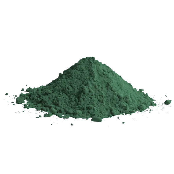 Polvere di pigmento verde foresta per vernici e decorazioni.
