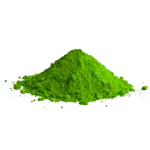 Polvere di pigmento verde laccato per decorazioni e artigianato.