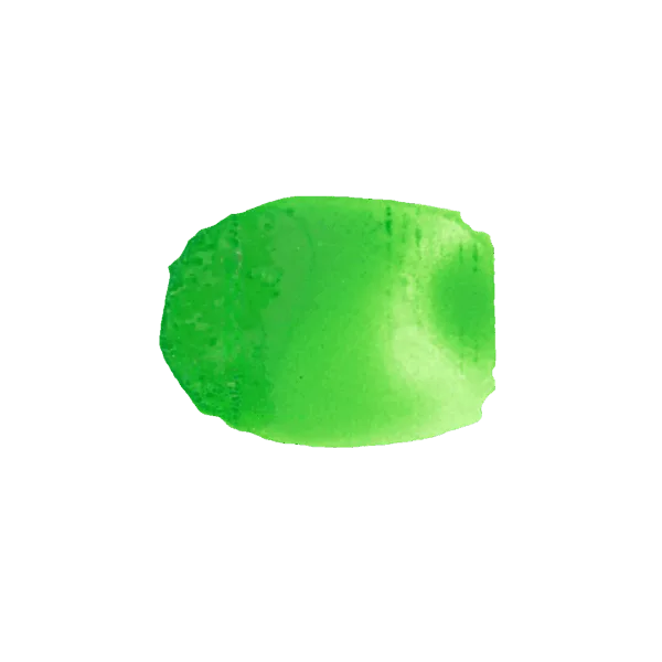 Pallina di vernice verde papagallo lucida e brillante.