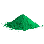 Polvere di pigmento verde Solex per vernici e decorazioni.