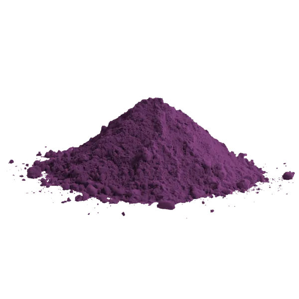 Polvere di pigmento viola superlacca per vernici e decorazioni.