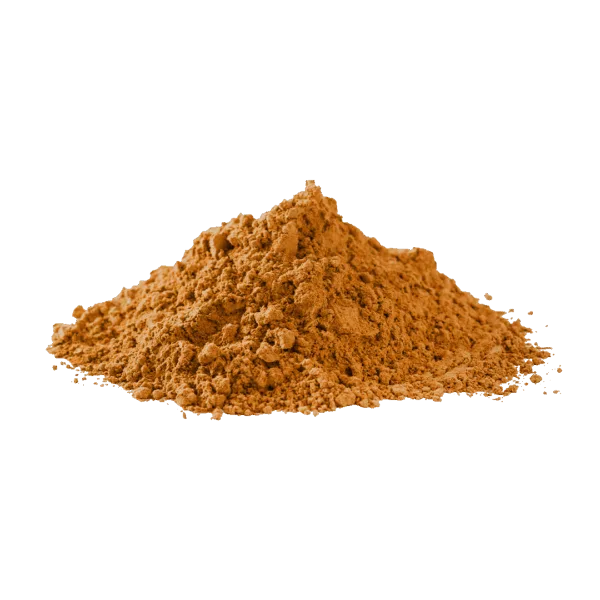 Polvere di terra ocker dunkel, pigmento naturale per decorazioni.