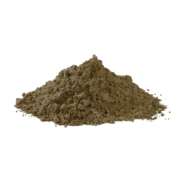 Polvere di terra naturale verde scuro per prodotti artigianali.