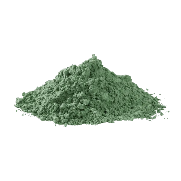 Polvere verde di colore naturale per decorazioni e cucina.