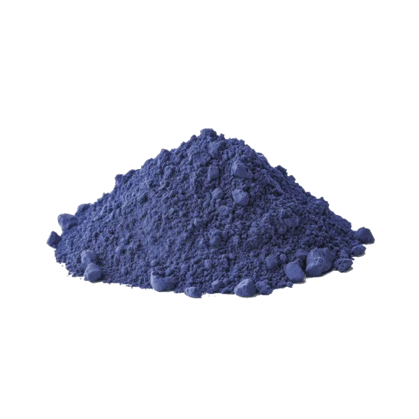 Polvere di pigmento minerale blu cobaltato per artisti e decorazioni.