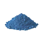Polvere di pigmento minerale blu cobalto per ceramica.