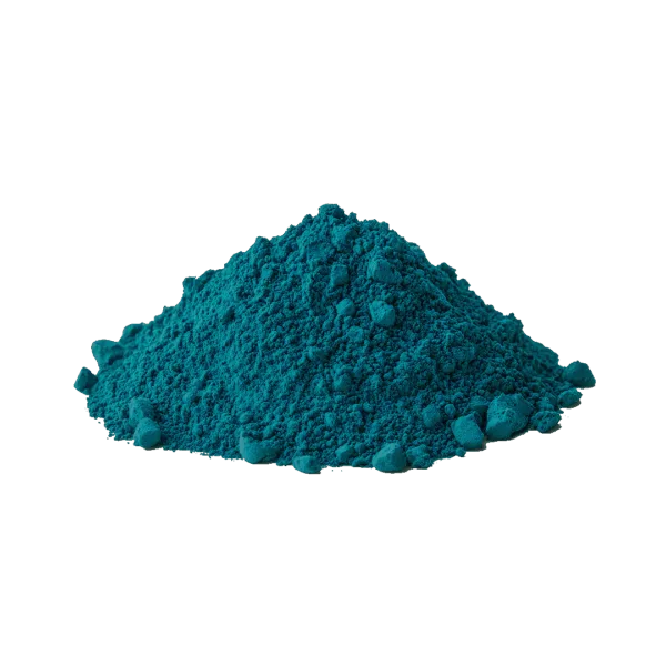 Polvere di pigmento minerale blu cobalto ceruleo per ceramica e decorazioni.