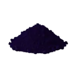 Pigmento minerale blu di Prussia in polvere fine e intensa.