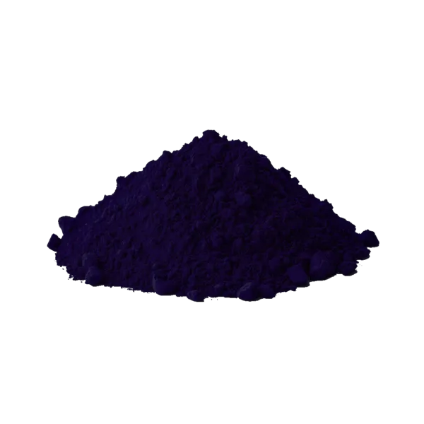 Pigmento minerale blu di Prussia in polvere fine e intensa.