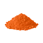 Polvere di pigmento minerale giallo cadmio aranciato per artisti.