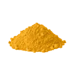 Polvere di pigmento minerale giallo cadmio chiaro per artisti e pittura.