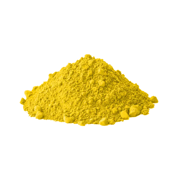 Polvere di pigmento minerale giallo cadmio limone per artisti.