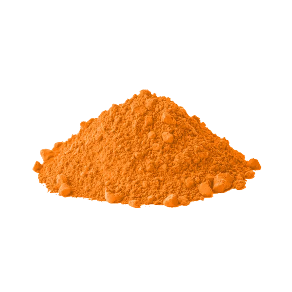 Polvere di pigmento minerale giallo cadmio oro per artisti e pittura.