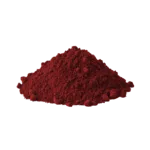 Polvere di pigmento minerale rossa per artisti e decoratori.