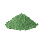 Polvere di pigmento minerale verde malachite per artisti e decorazioni.