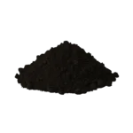 Polvere di pigmento minerale nero avorio per decorazioni e pittura.