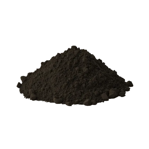 Polvere di pigmento minerale nero per ceramica e decorazioni.