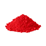 Polvere di pigmento minerale rosso cinabro per artisti e decoratori.