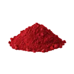 Polvere di pigmento minerale rosso cinabro scuro per artisti e decoratori.