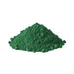 Polvere di pigmento minerale verde smeraldo sintetico per decorazioni.