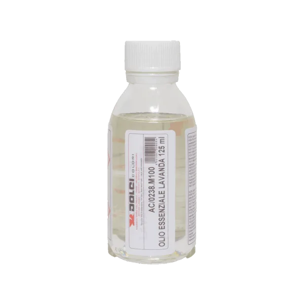 Bottiglia di olio essenziale di lavanda per aromaterapia e benessere.