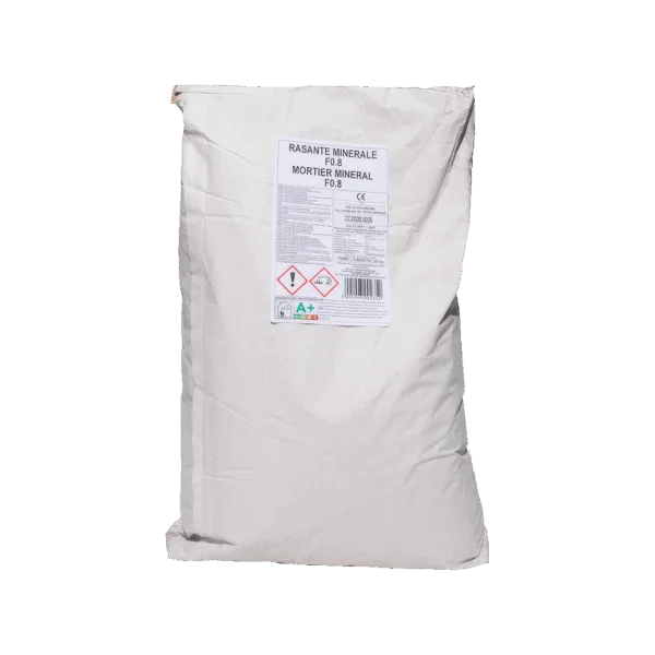 Sacchetto di Rasante Minerale F0.8 per rivestimenti decorativi.