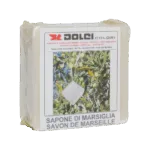 Sapone di Marsiglia naturale con etichetta Dolci Colori.