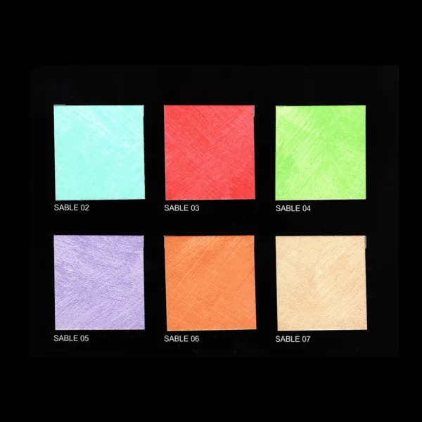Campioni di sabbia colorata per decorazioni e artigianato.