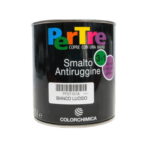 Smalto antiruggine bianco lucido per metalli e superfici.