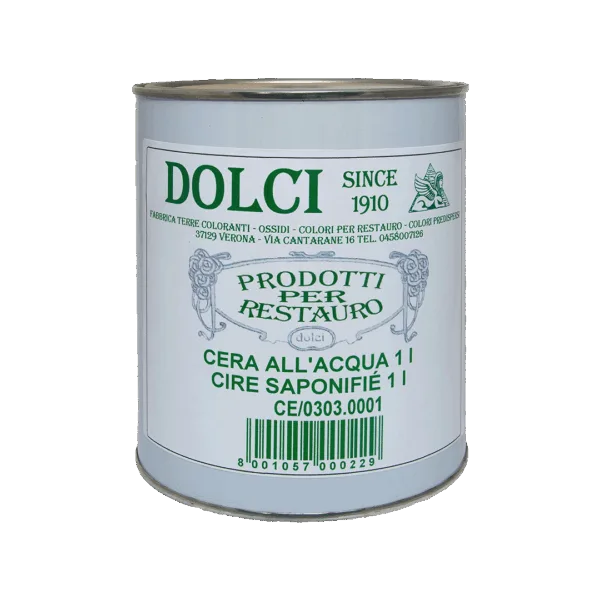 Cera all'acqua Dolci Colori 1 litro per restauro e saponificazione.