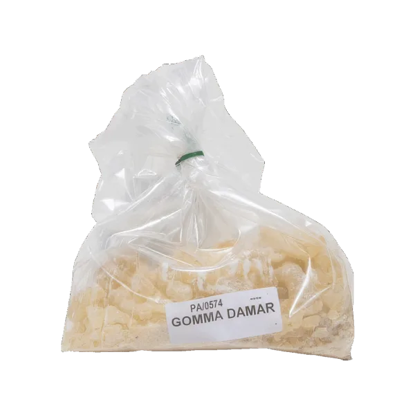 Gomma Damar in sacchetto trasparente per lavori artistici e creazioni.