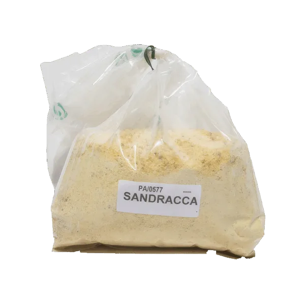 Resina naturale Sandracca in confezione sigillata per artigianato.