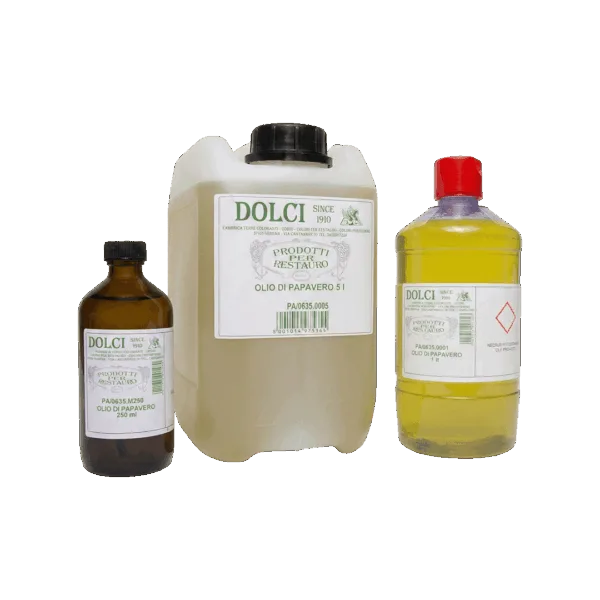 Contenitori di olio di papavero Dolci Colori per cucina e pasticceria.