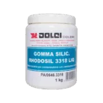 Contenitore di gomma siliconica Rhodosil 3318 LIQ per restauri.