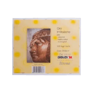 100 Fogli di Foglia Oro Imitazione (16×16 cm)