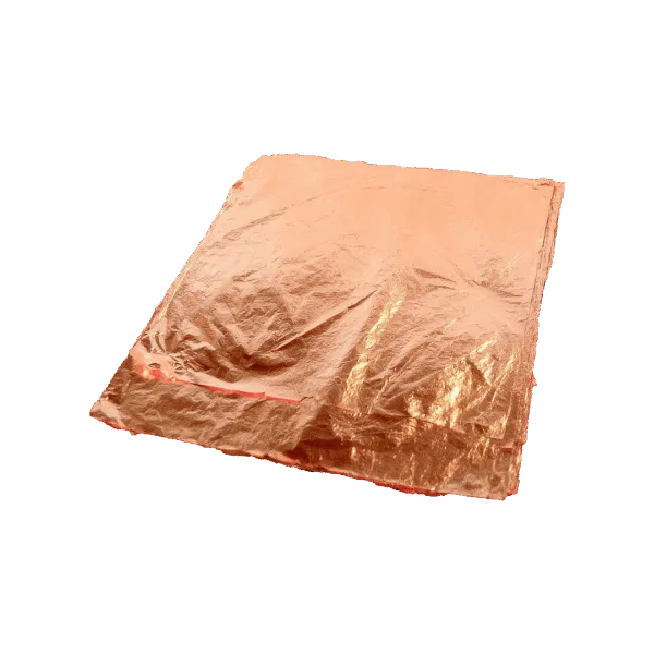 Foglio di foglia di rame 16x16mm per decorazioni artigianali.