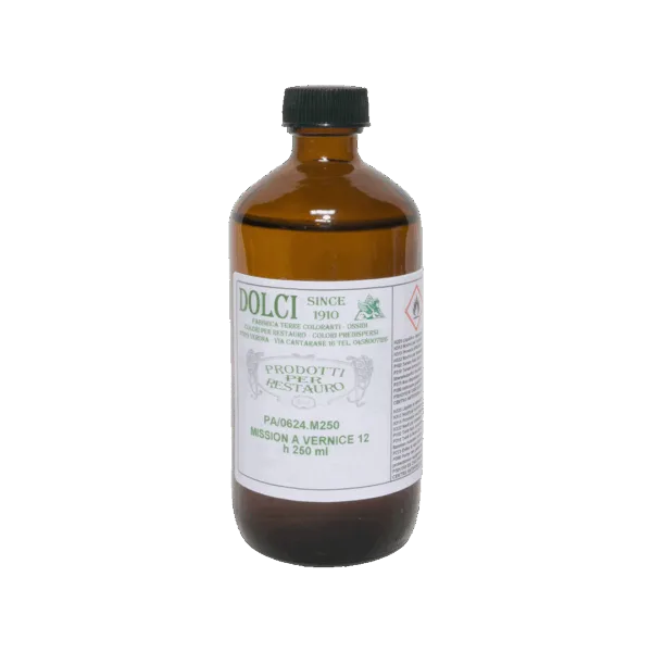 Flacone di prodotto per doratura e restauro, marca Dolci Colori, 250 ml.